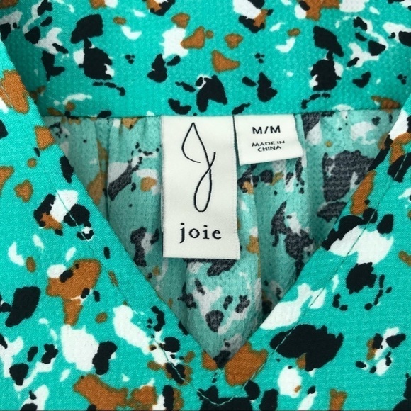 Joie Ruched Puff Sleeve Ditsy Floral Oversized Retro Top Blouse - Picture 11 of 12